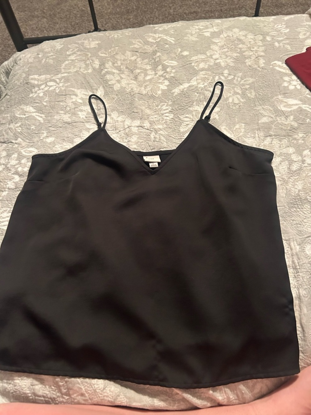 a new day Black Satin V-Neck Camisole Top